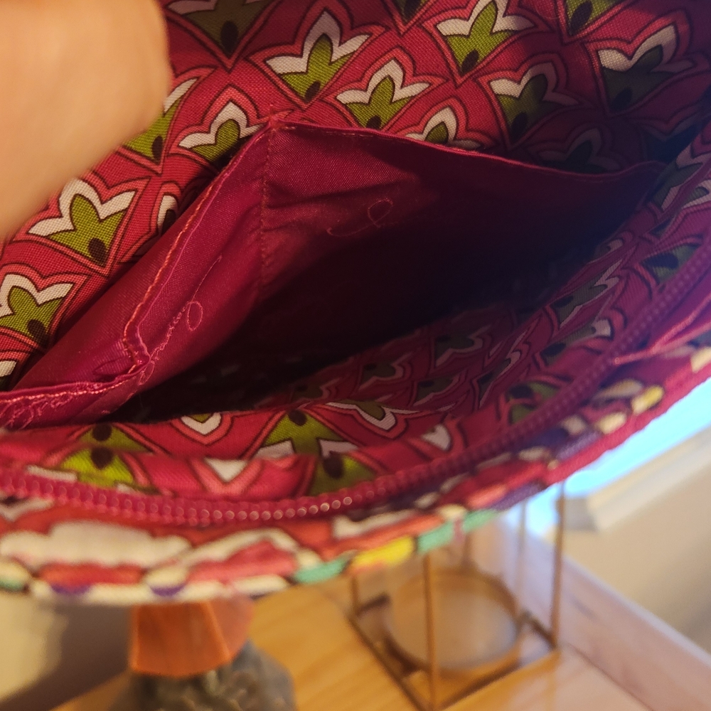 Vera Bradley Pink and Green Paisley Crossbody Bag - Picture 3 of 7